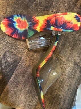 #20. Torta Caliente Women's Tie-Dye Clear Strap Sandals - Multicolor